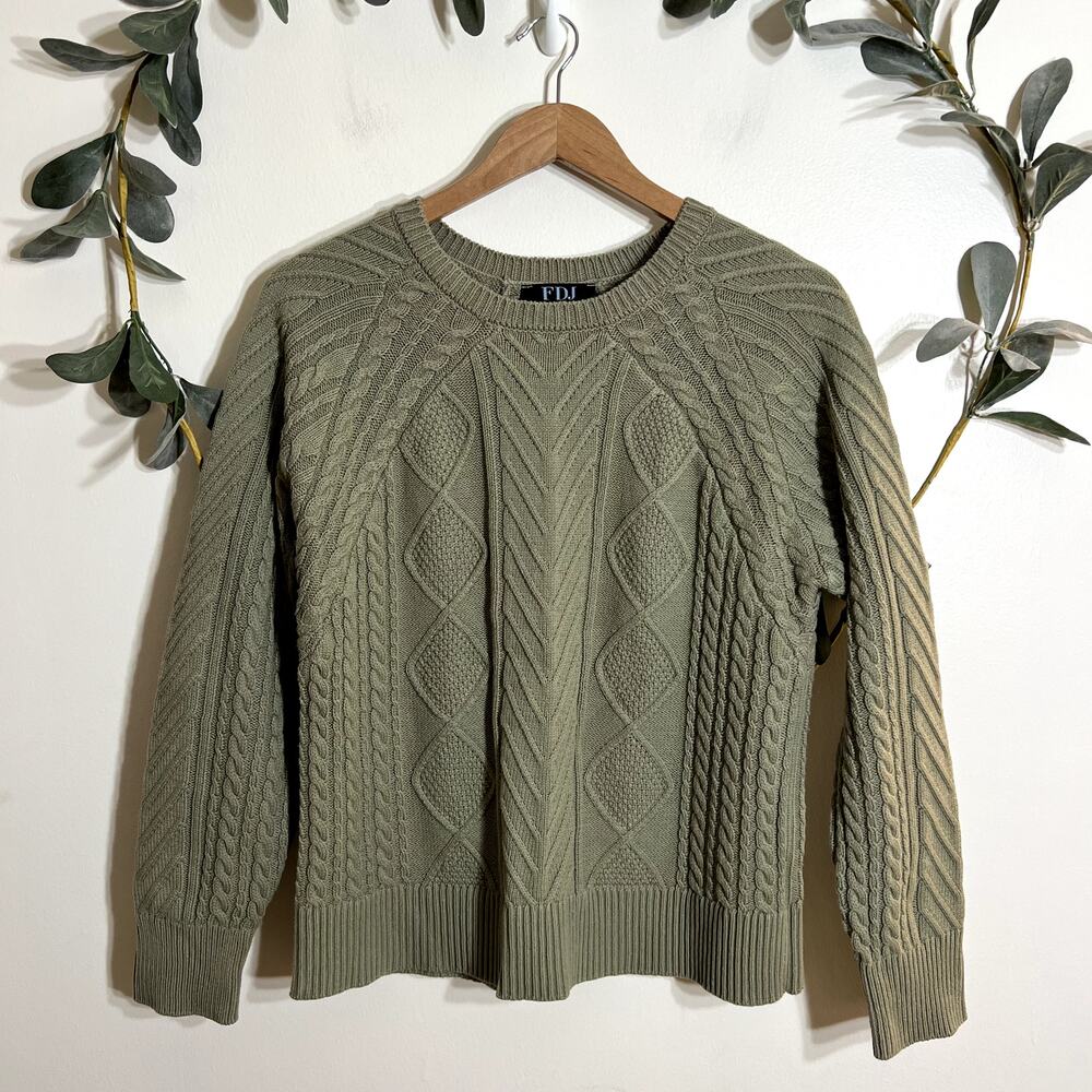 FDJ Green Cable Knit Sweater